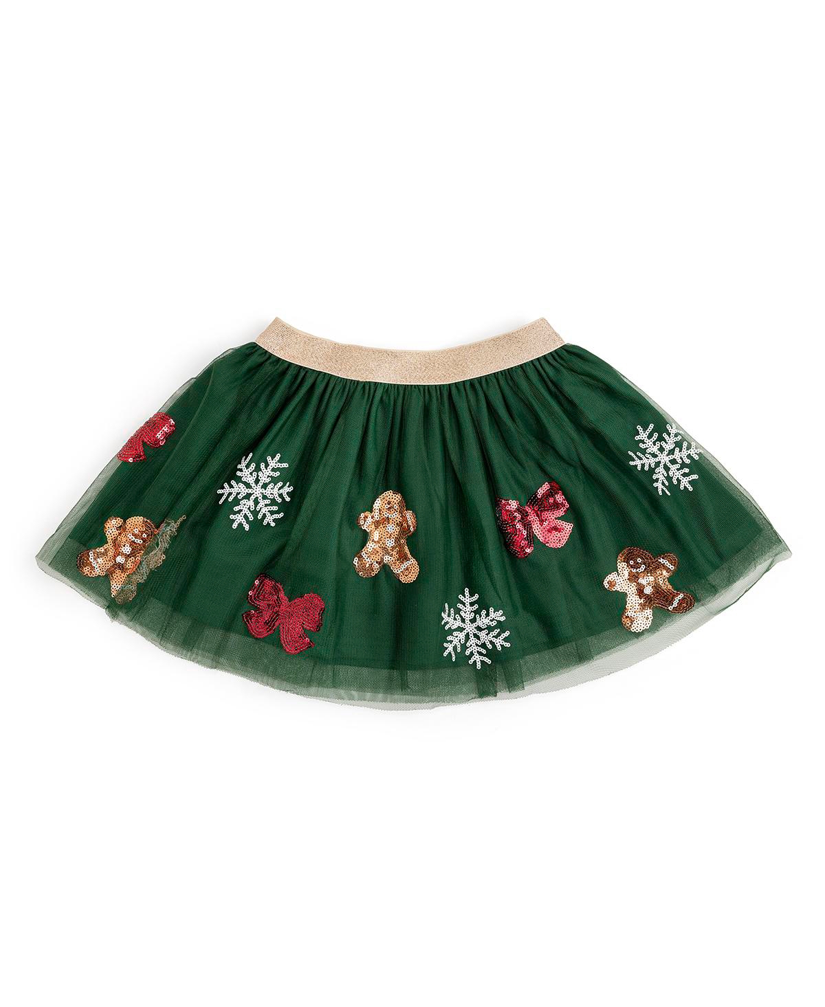 Sweet Wink Little and Big Girls Gingerbread Joy Sequin Christmas Tutu Skirt