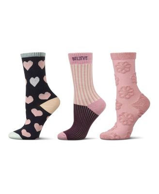 Women's 3 Pair Pack Fashion Crew Socks