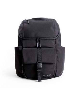 Itzy Ritzy Baby Belong Top Open Backpack Woven Chocolate - Black