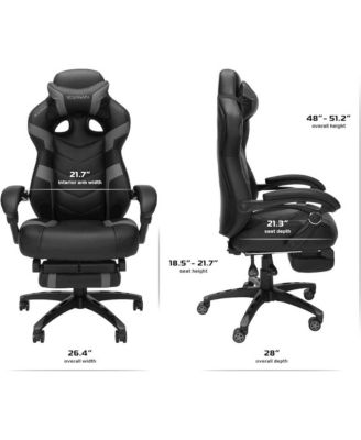 Gaming Chairs For Adults With Headrest Pillow - Grey