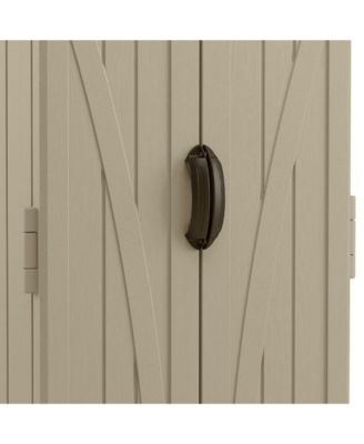 22 Cubic Feet All-Weather Vertical Tall Outdoor Storage Shed, Brown