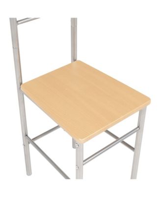 Valet Light brown and silver gray Metal frame, Engineered wood seat