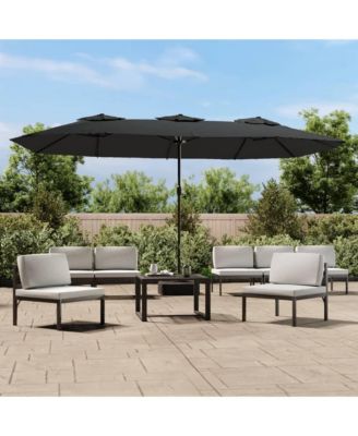 Garden Parasol Anthracite Polyester, Powder-Coated Iron