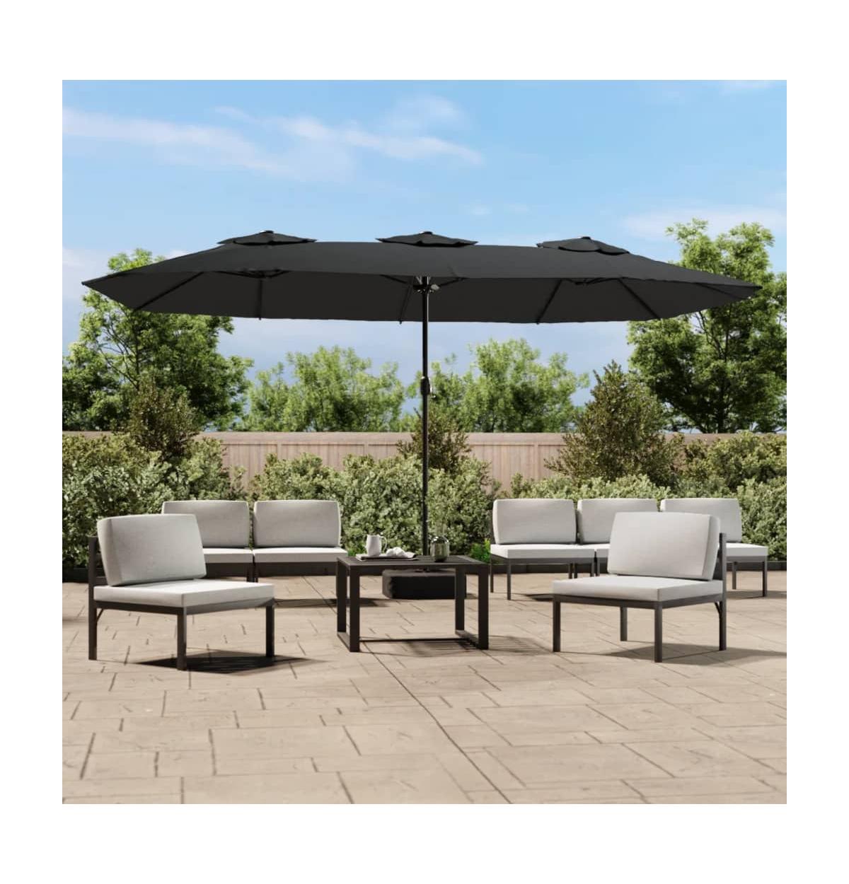 Garden Parasol Anthracite Polyester, Powder-Coated Iron