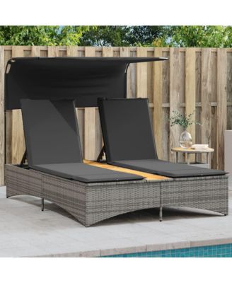 Patio Double Sun Lounger Gray