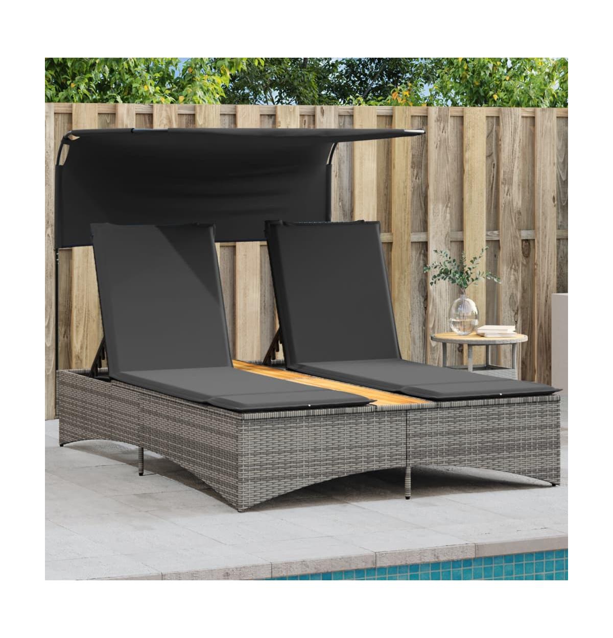 Patio Double Sun Lounger Gray