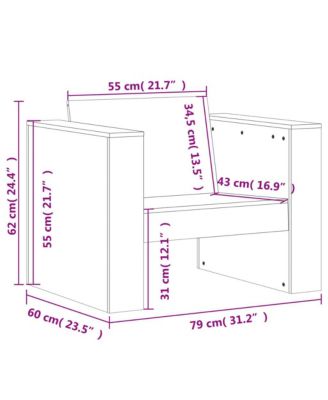 Garden Sofa Natural Wood Solid Douglas Fir Wood Single Durable