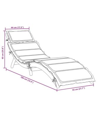 Sunlounger Beige Solid Acacia wood Regular Foldable