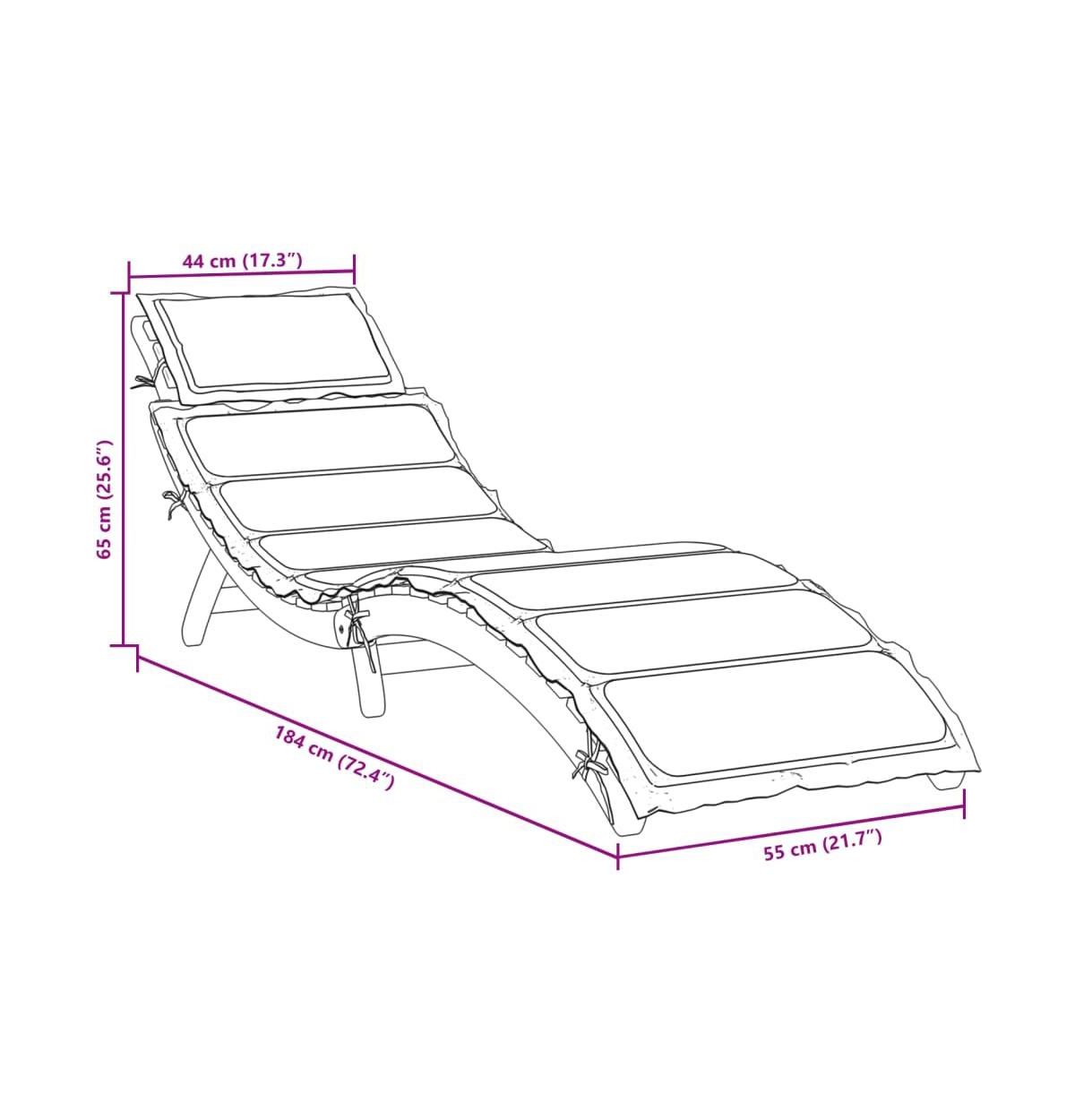 Sunlounger Beige Solid Acacia wood Regular Foldable