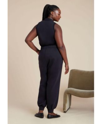 Elements Women's Plus Size Sleeveless Knit Jumpsuit
