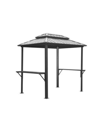 8.1-ft x 5.97-ft Grill Gazebo Gray Grill Gazebo with Hardtop Roof