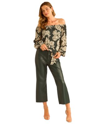 Vince Camuto - Women's Floral Off-The-Shoulder Long-Sleeve Blouse