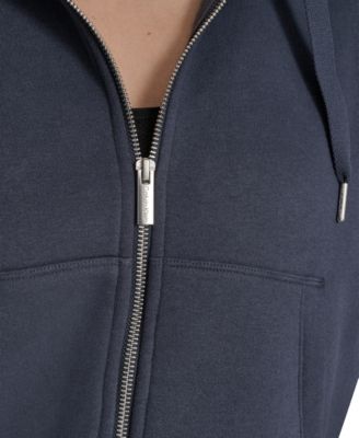 Women's Fleece Crop Zip-Front Long-Sleeve Hoodie