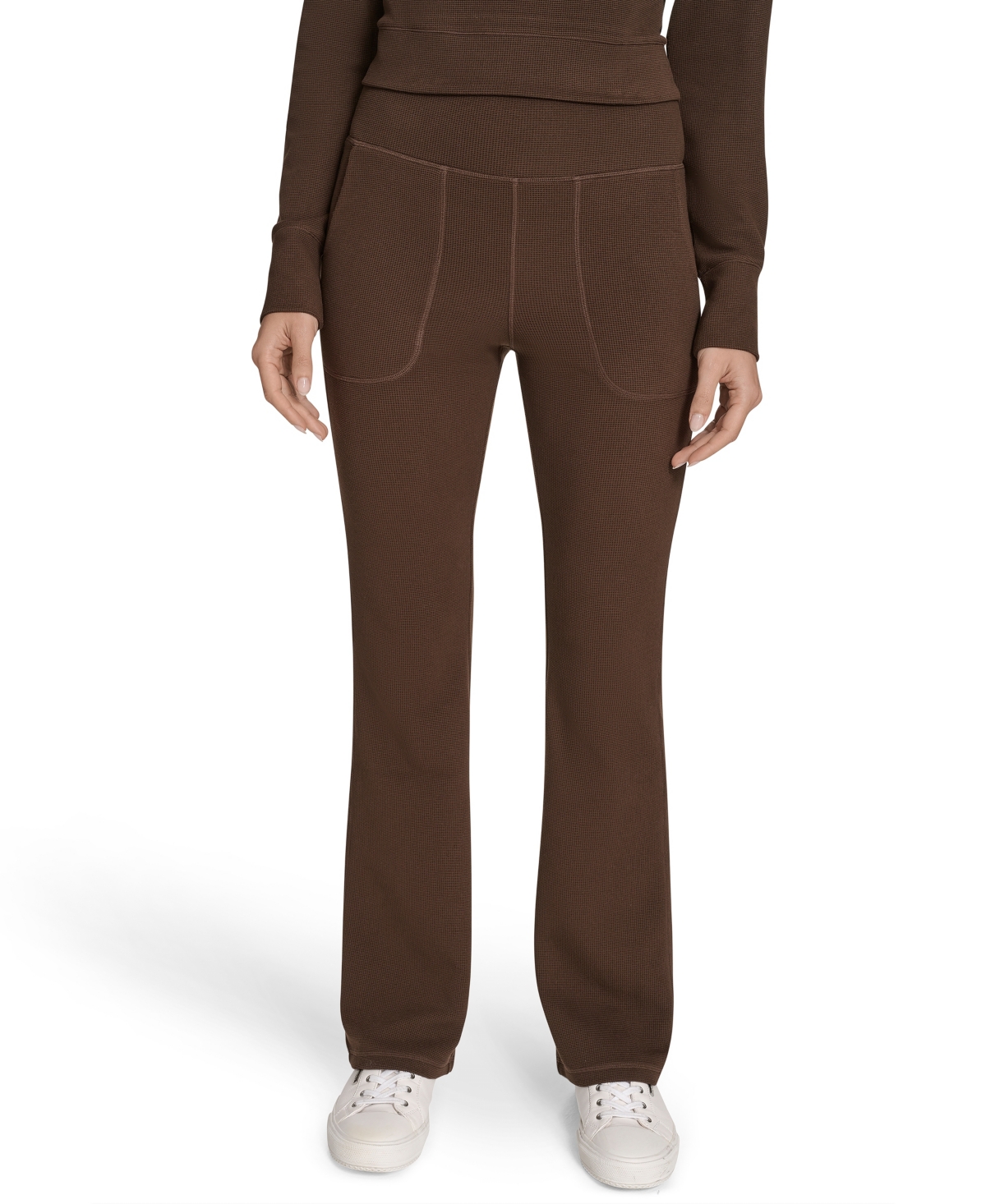 Calvin Klein Women's Flare-leg High-waist Pants In Brown