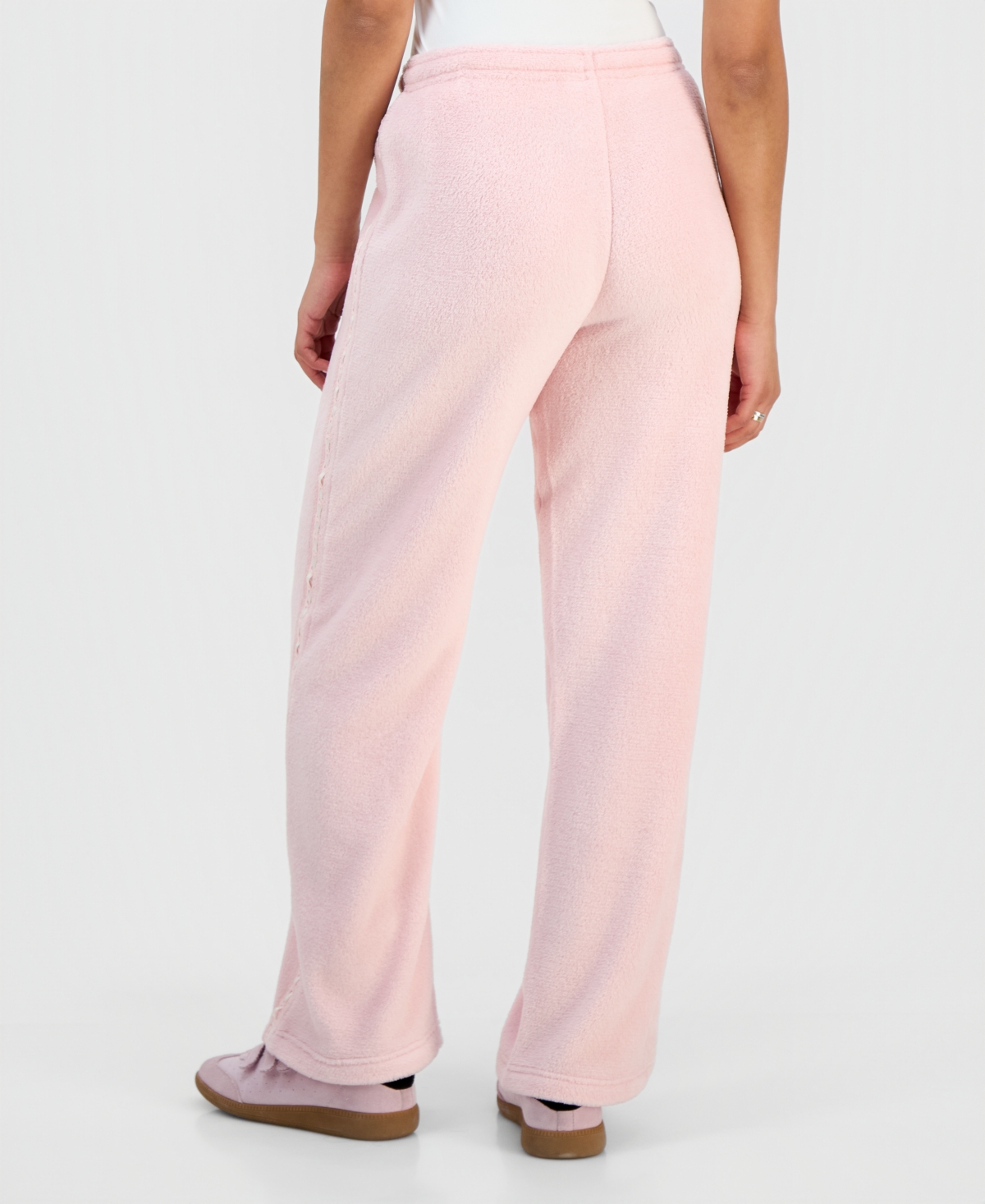 Love Tribe Juniors' Hello Kitty Lace-trim Woobie Pants In Pink