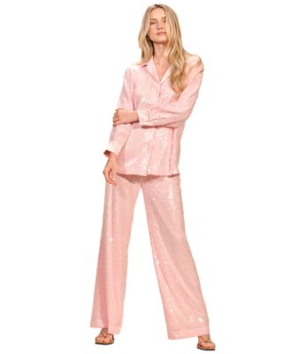 Women's Sequin Button Down Long Sleeves Top