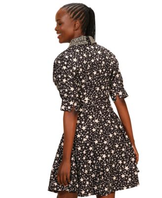 Women's Embellished Elbow Sleeves Shirtdress
