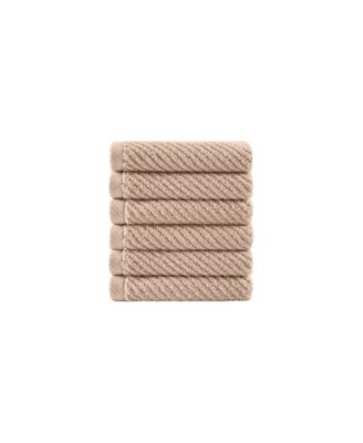Diagonal Ribbed Cotton 6-Pc. Washcloths Set