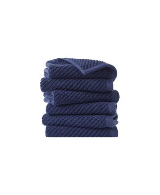 Diagonal Ribbed Cotton 6-Pc. Washcloths Set