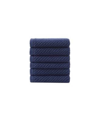 Diagonal Ribbed Cotton 6-Pc. Washcloths Set