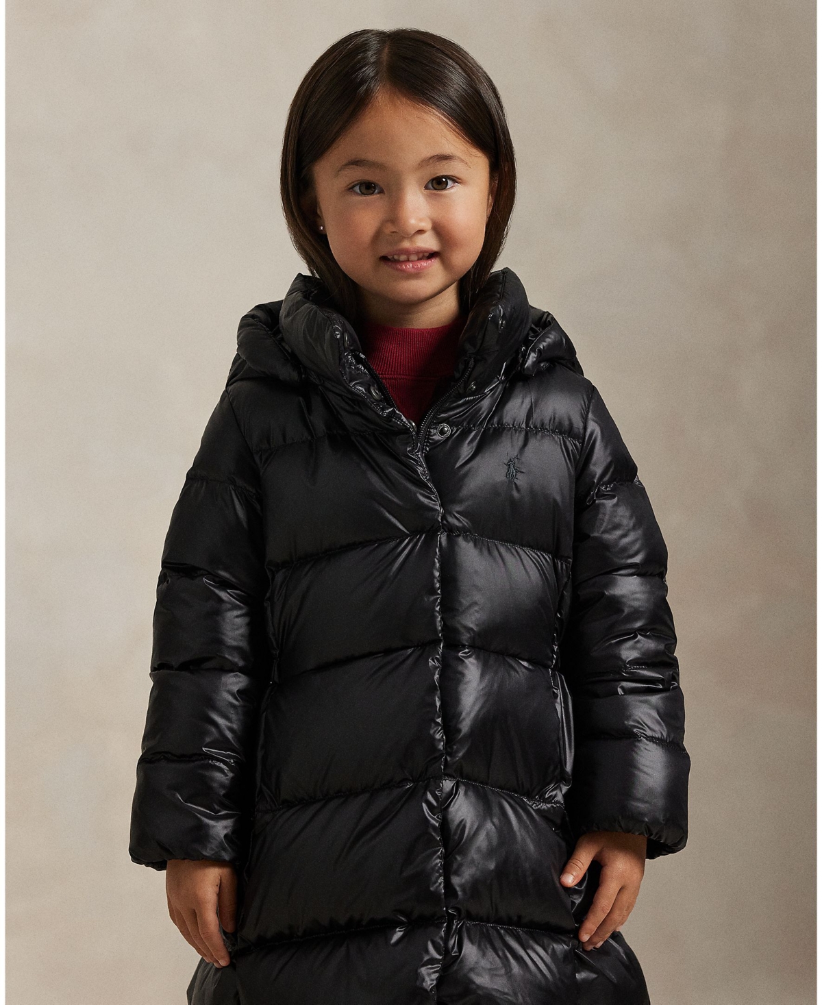 Polo Ralph Lauren Ralph Lauren Down Hooded Long Jacket In Black