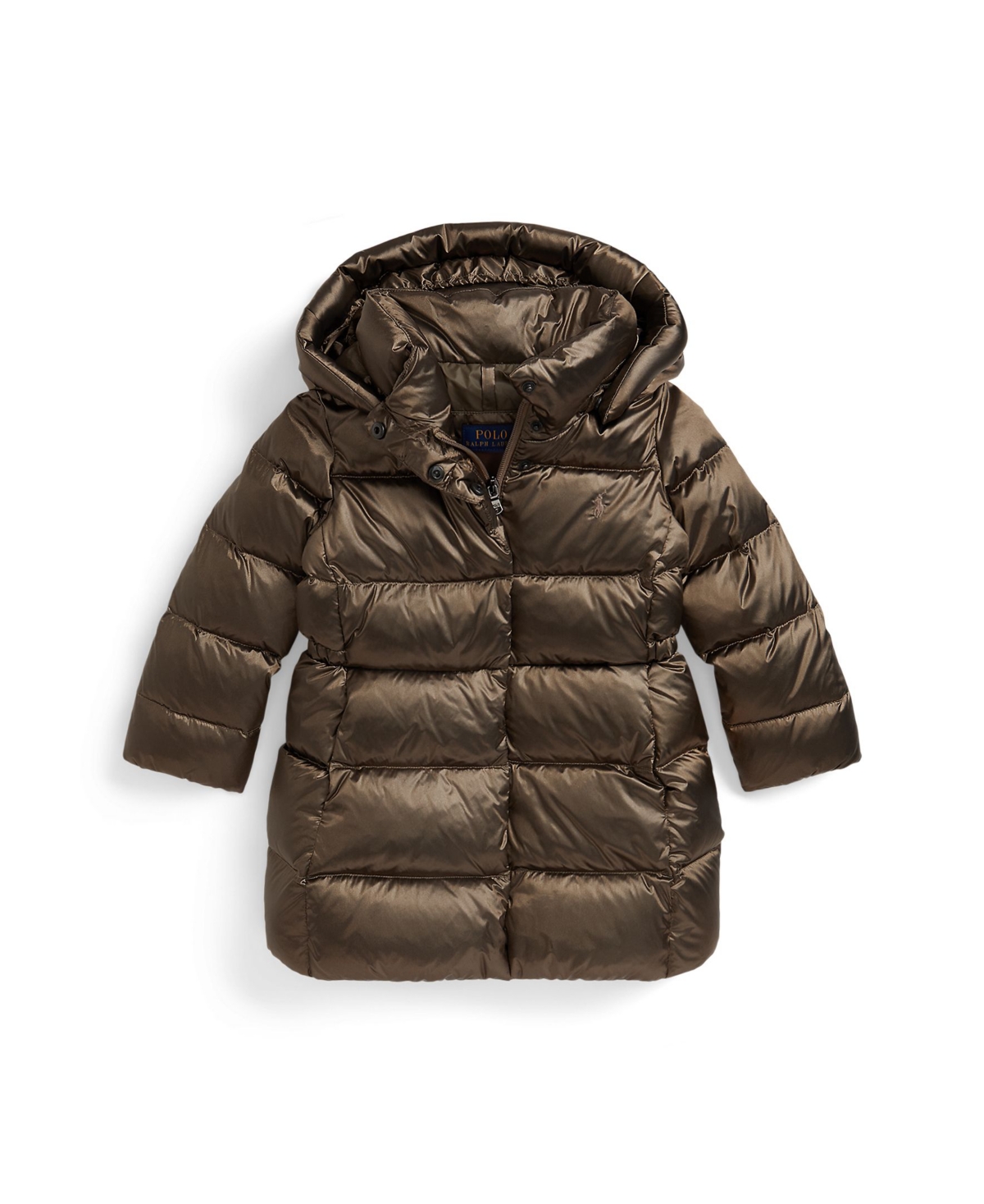 Polo Ralph Lauren Kids' Girls 2t-6x Insulated Metallic Outerwear Coat In Brown