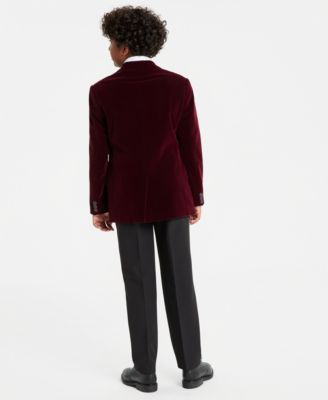 Big Boys Velvet Sport Coat, Twill Shirt & Flex Stretch Performance Pants