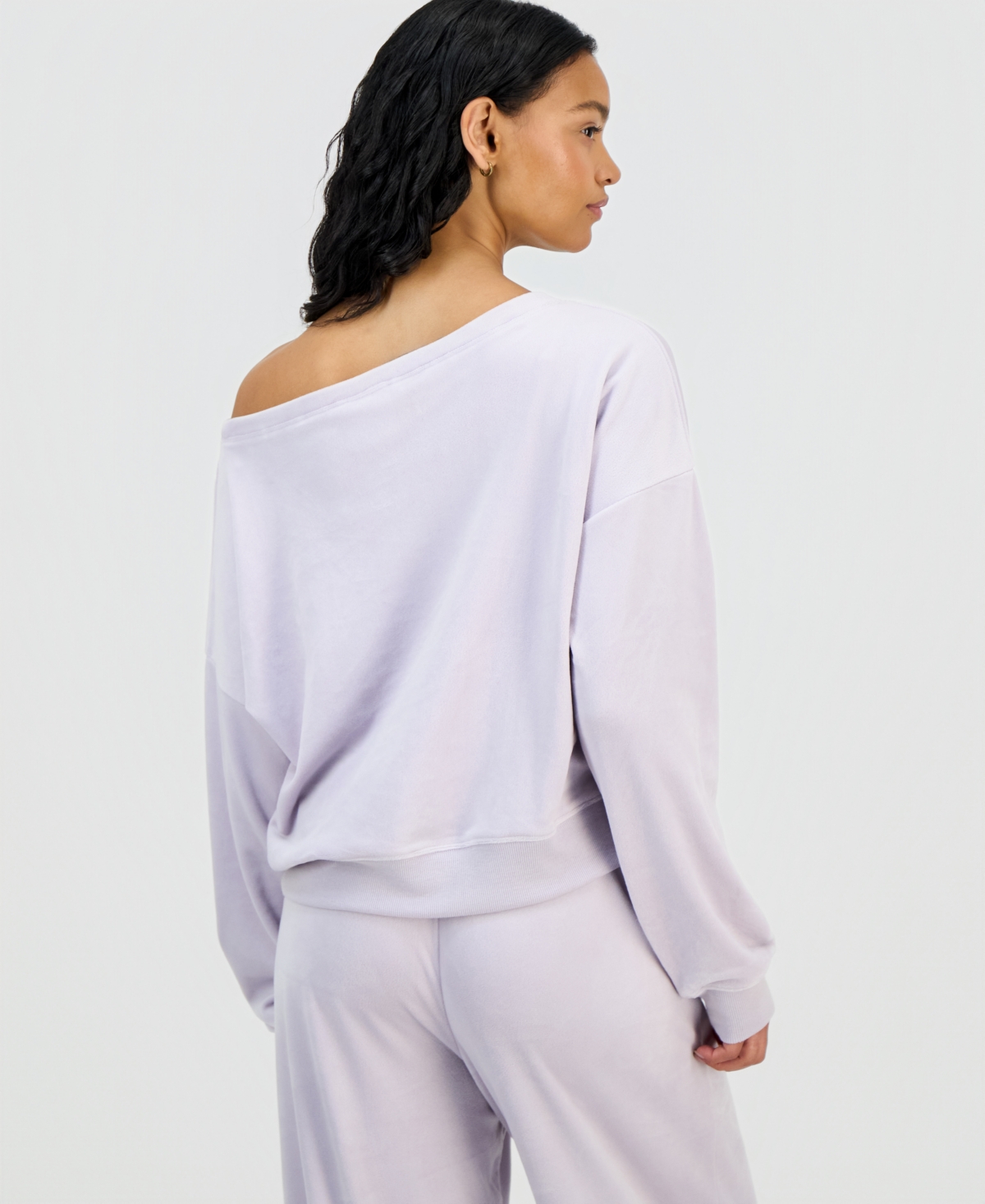 Grayson Threads, The Label Juniors' Hello Kitty Off-The-Shoulder Velour Sweatshirt