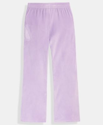 Big Girls' S-XL Elastic Waistband Wide Leg Velour Pants