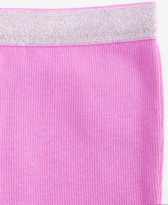 Baby and Toddler Girls Glitter-Waist Ribbed Flare Pants