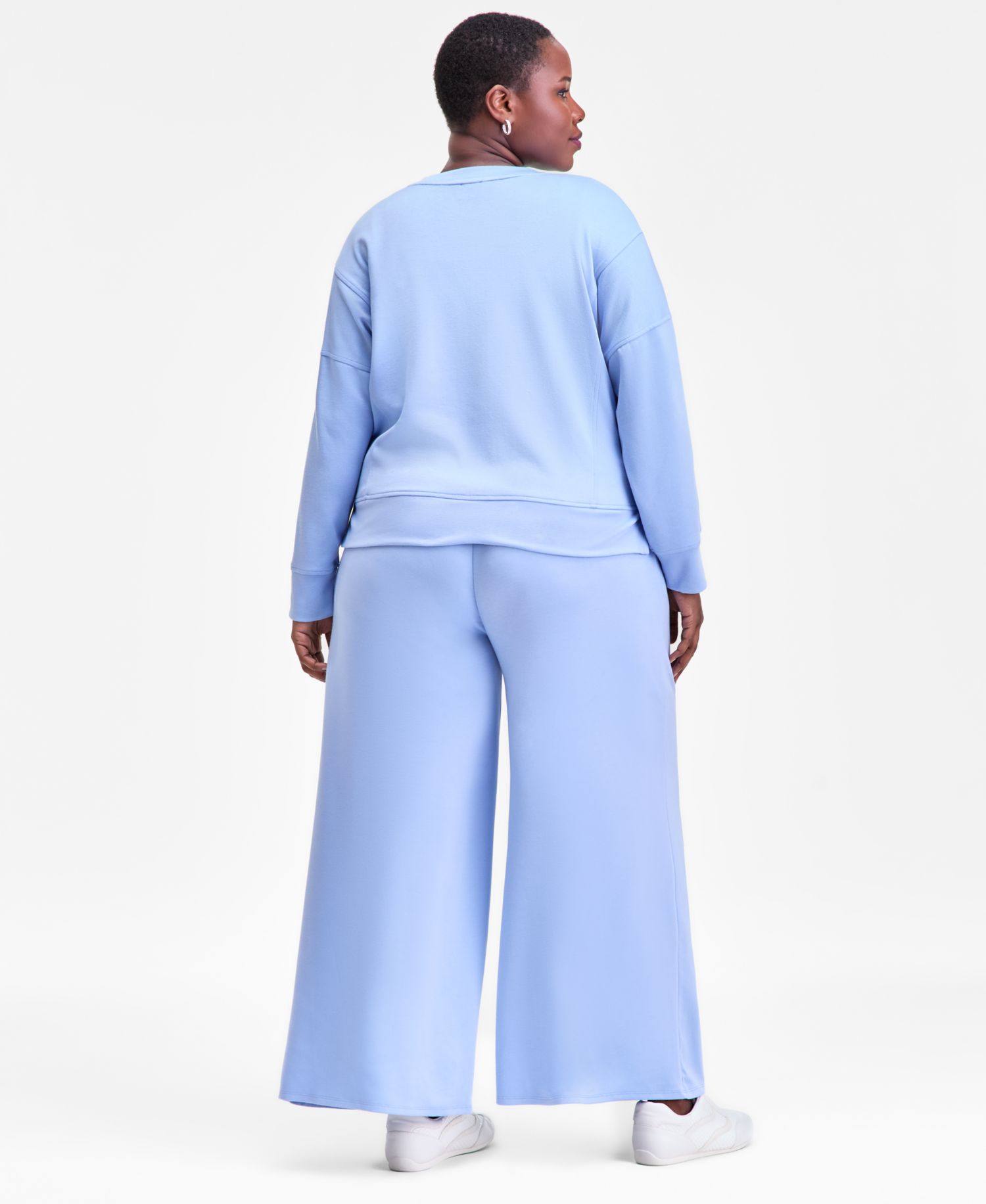 Plus Size Pull-On Wide-Leg Sweatpants