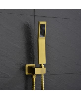 Ceiling Mount Shower Faucet Set with Rain Mixer, Hand Shower and Tub Spout