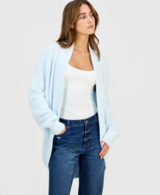 Hippie Rose - Juniors' Open-Front Eyelash Cardigan