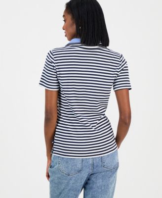 Nautica Women's Cotton Double-Collar Polo T-Shirt