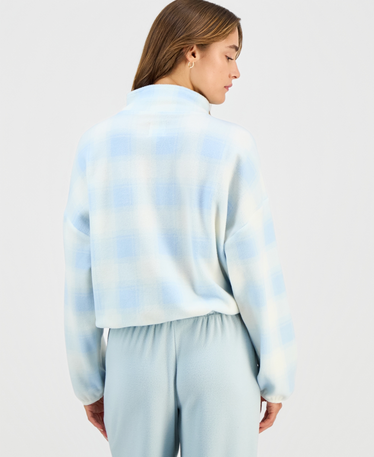 Hippie Rose Juniors' Polar Fleece Quarter-zip Sweatshirt In Multi