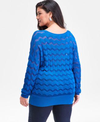 Plus Size Chevron Stitch Sweater, Macy's Exclusive
