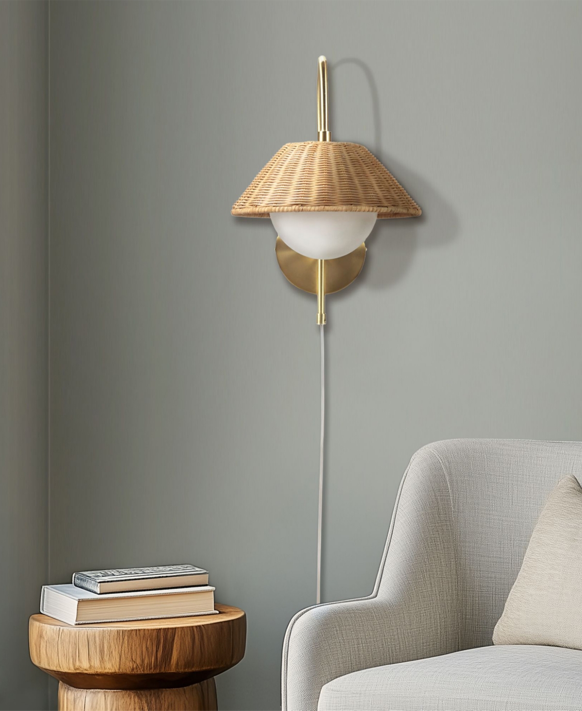 Ink+Ivy Laguna Rattan Weave Wall Sconce