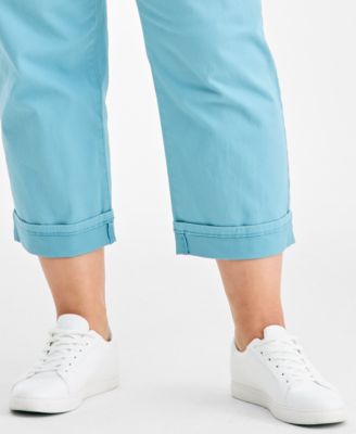 Plus Size Curvy Roll-Cuff Capri Jeans, Created for Macy's