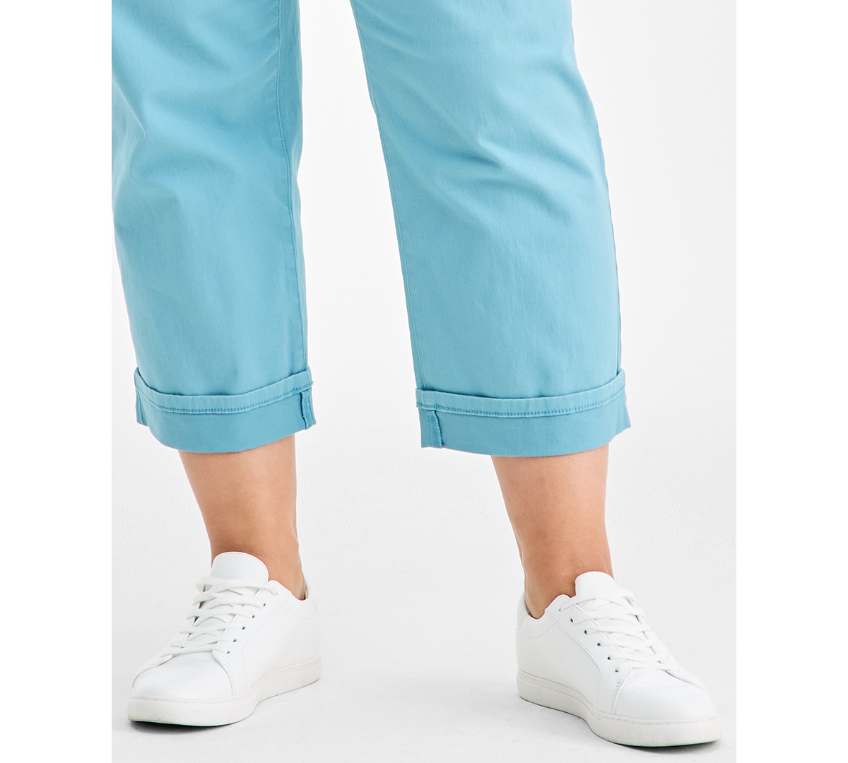 Style & Co Plus Size Curvy Roll-cuff Capri Jeans, Created For Macy's In Blue