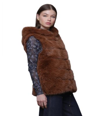 Women's Sleeveless Faux-Fur Long Vest