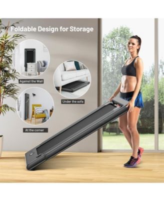 2-in-1 Electric Motorized Folding Treadmill with Dual Display-Black