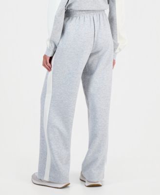 Juniors’ Printed High-Rise Side-Stripe Scuba Pants 