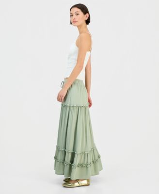 Juniors' Ruffle-Tier Maxi Skirt