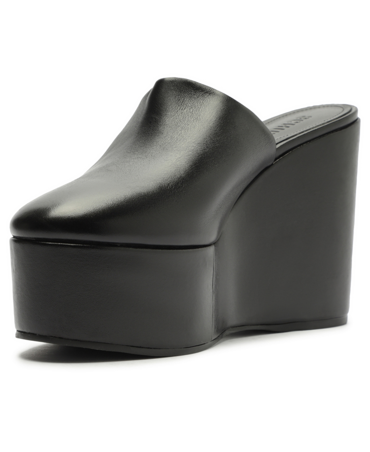 Schutz Sierra Leather Platform Wedge Mules In Black