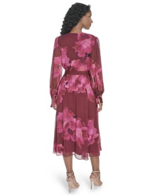 Plus Size Tie Sleeve Midi Dress