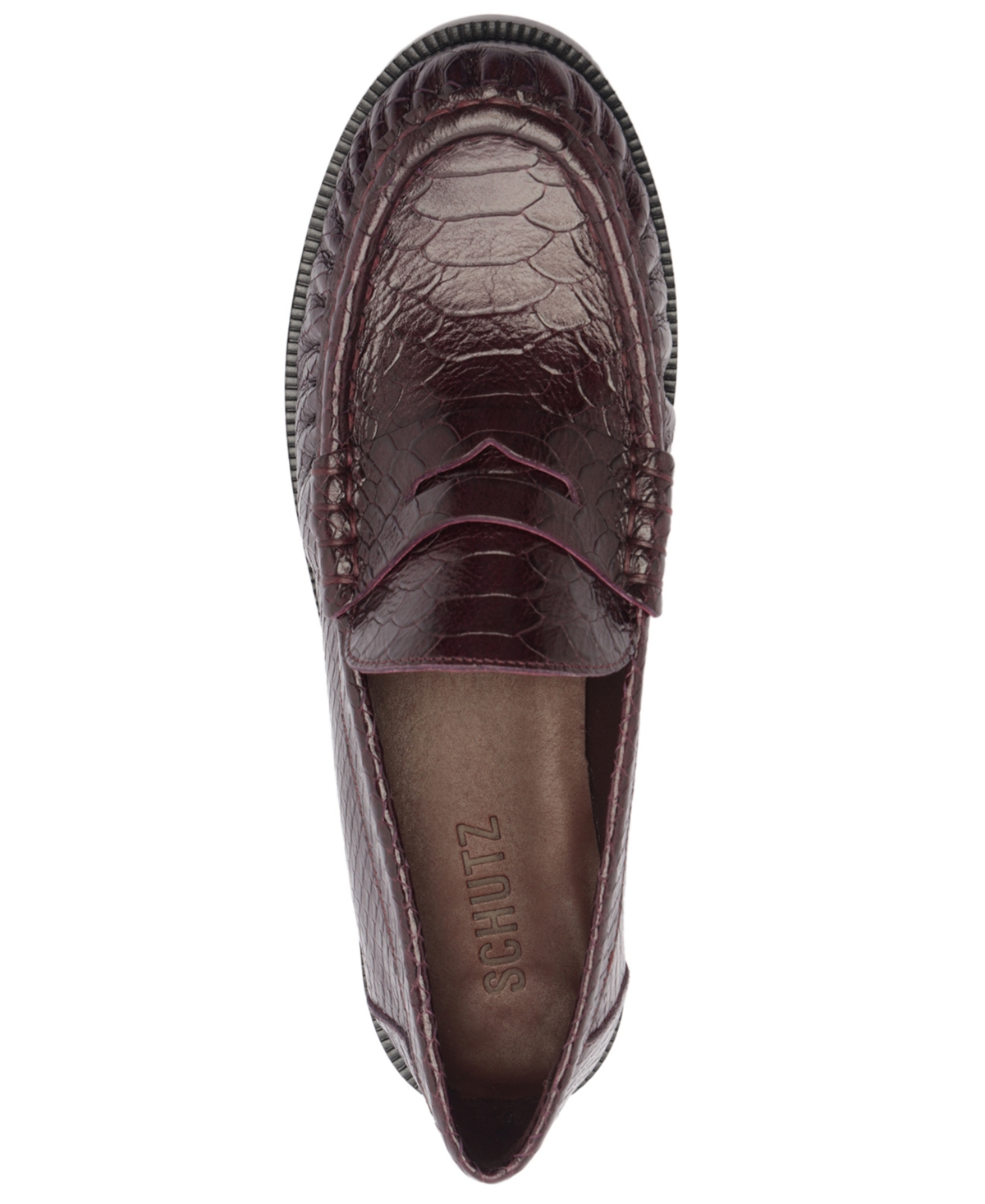 Schutz Tyche Genuine Calf Hair Penny Loafer In Burgundy