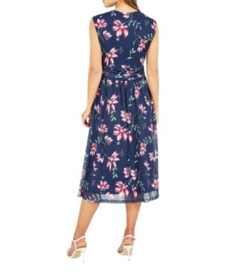 Women's Mesh Stretch Midi Dress With Pockets