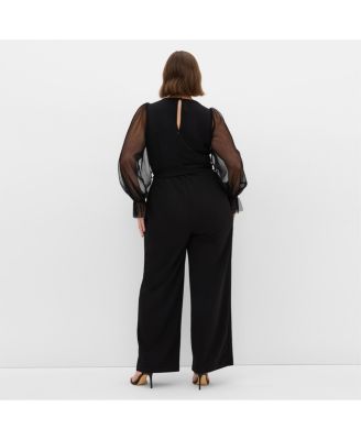 Plus Size Alannah Mesh Sleeve Jumpsuit