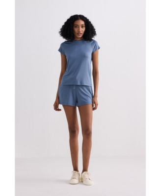 Women's Essential Short Sleeve Tee Set in Blue