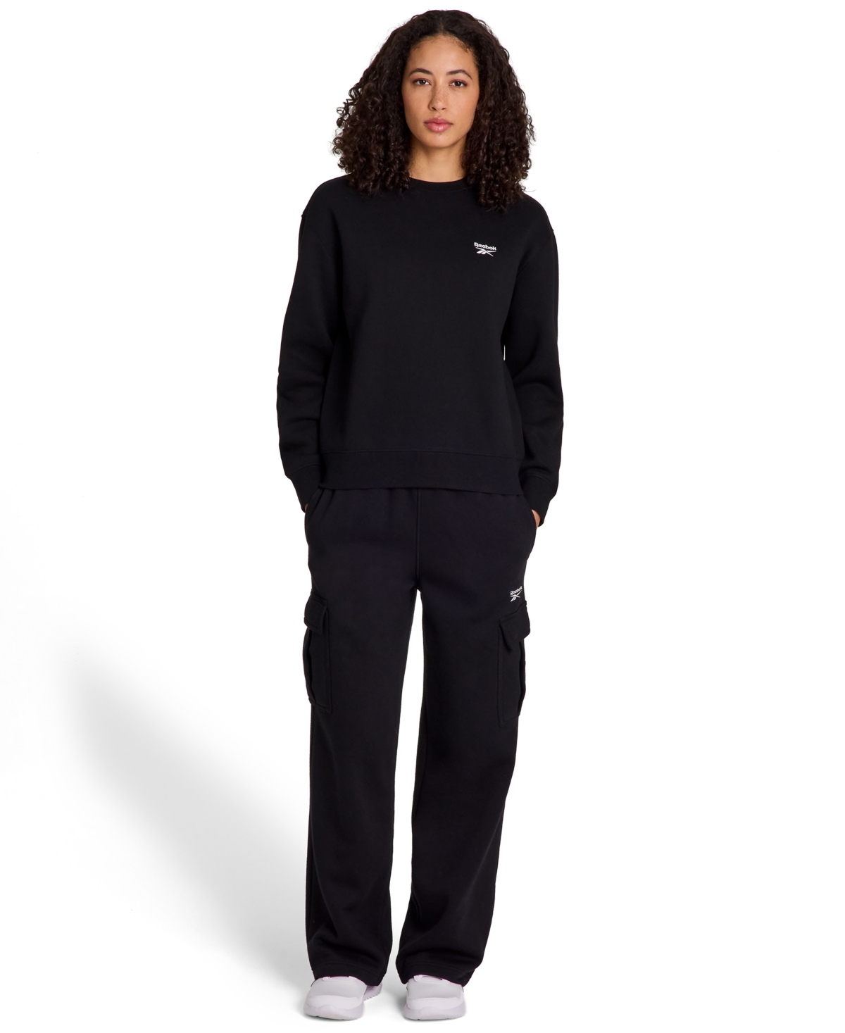 Reebok Women's Small Logo Cargo Pants In Black